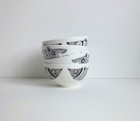 Ceramic Bowls with Orginal Drawings